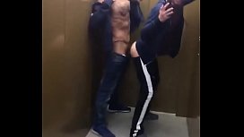 Sexo casual porno dentro do elevador