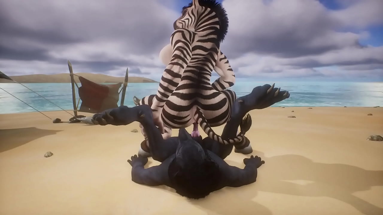 Zebra bucetuda sentando no pau grosso animal